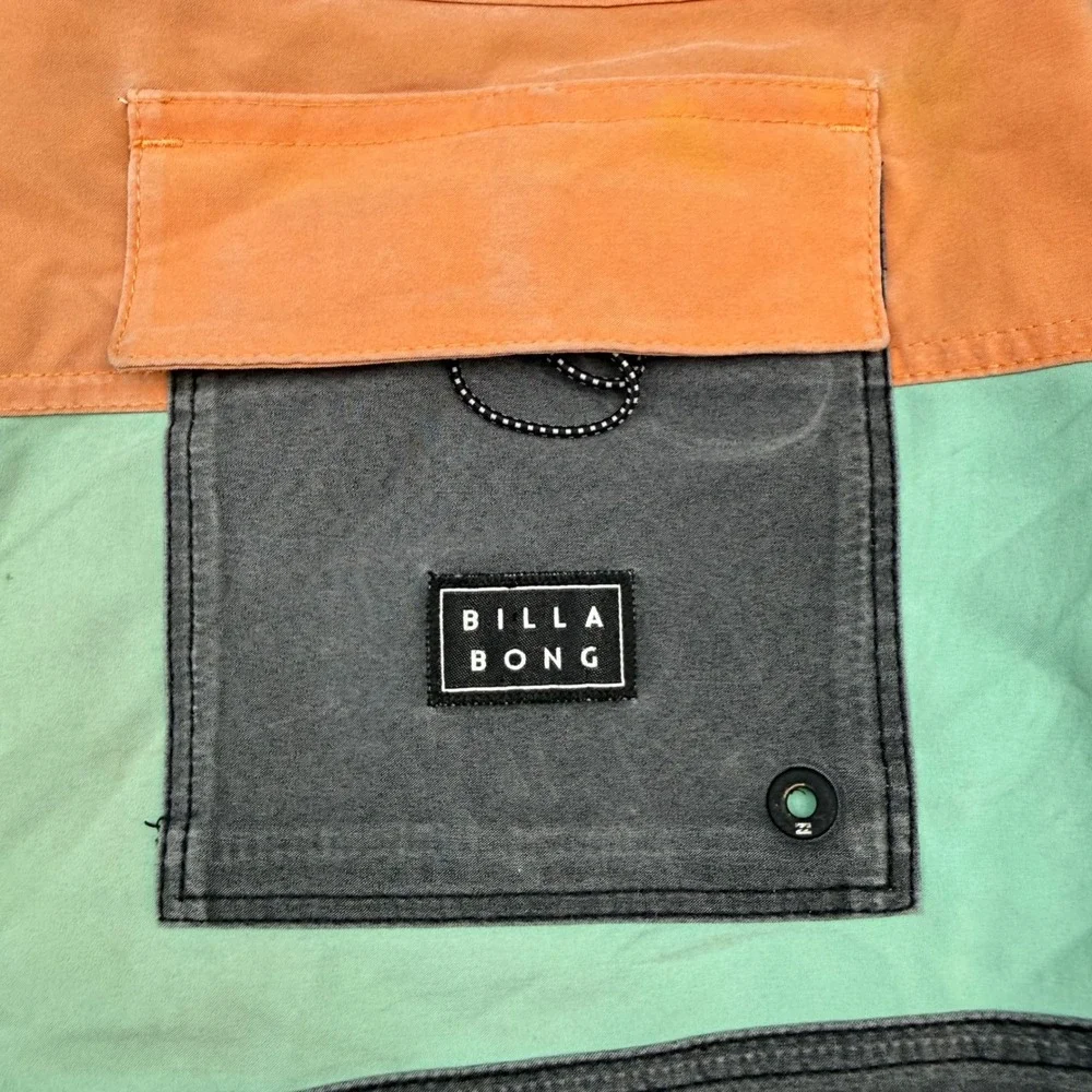 Billabong Mens Tribong Pro Recycler Board Shorts Orange Green Grey M120TBTB 31